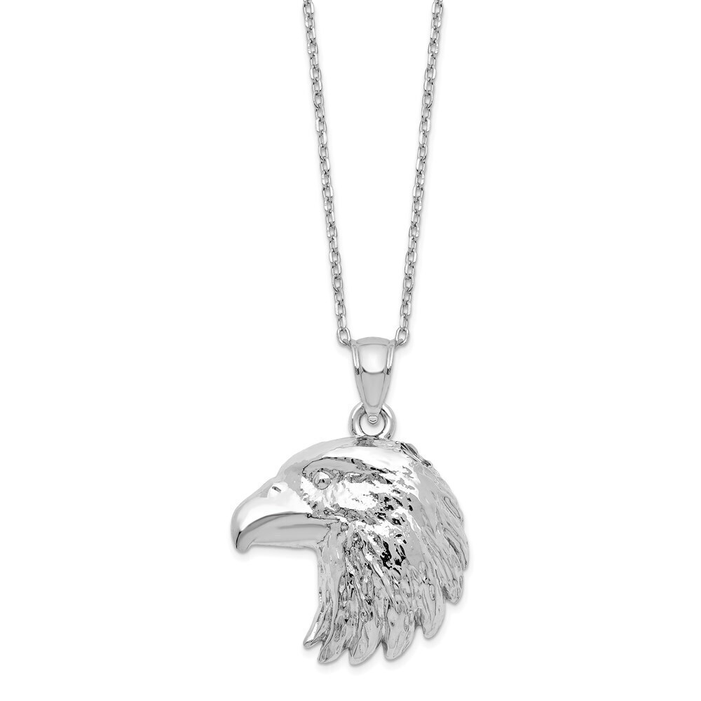 Kazi Luxury Sterling Silver Rhodium-plated Eagle Ash Holder 18in Necklace